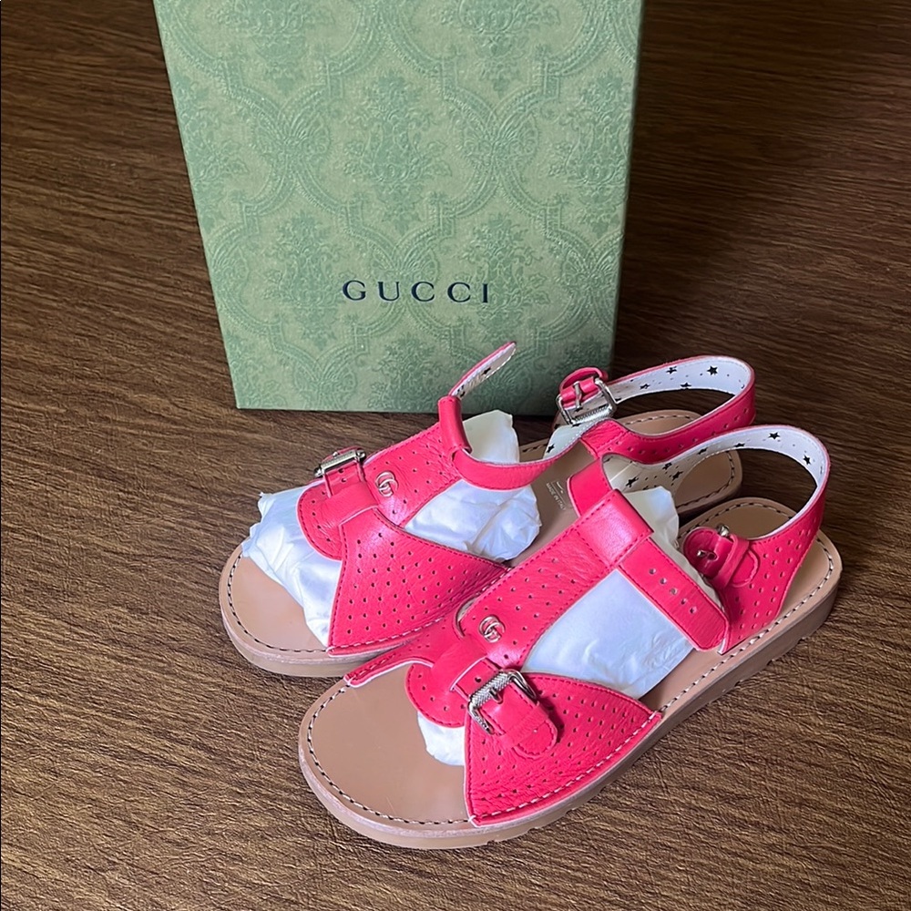 Gucci Red Girls Sandals